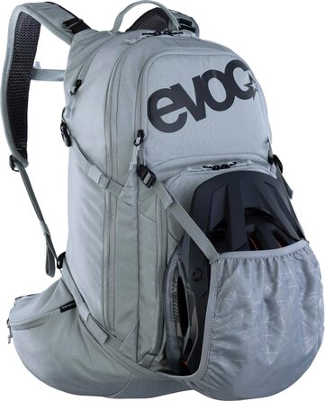 Рюкзак EVOC EXPLORER PRO 30 л срібний, система AIR FLOW CONTACT, AIRO FLEX пояс, відсік для питної системи та дощовик, комфортний міський та туристичний рюкзак преміум-класу