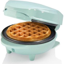 Міні-вафельниця Bestron для класичних вафель, антипригарне покриття, ретро-дизайн, 550 Вт, м'ятна, для дітей та свят