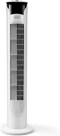 Вентилятор-колона Black+Decker BXEFT47E, 45 Вт, пластик, без пульта, 81 см, білий