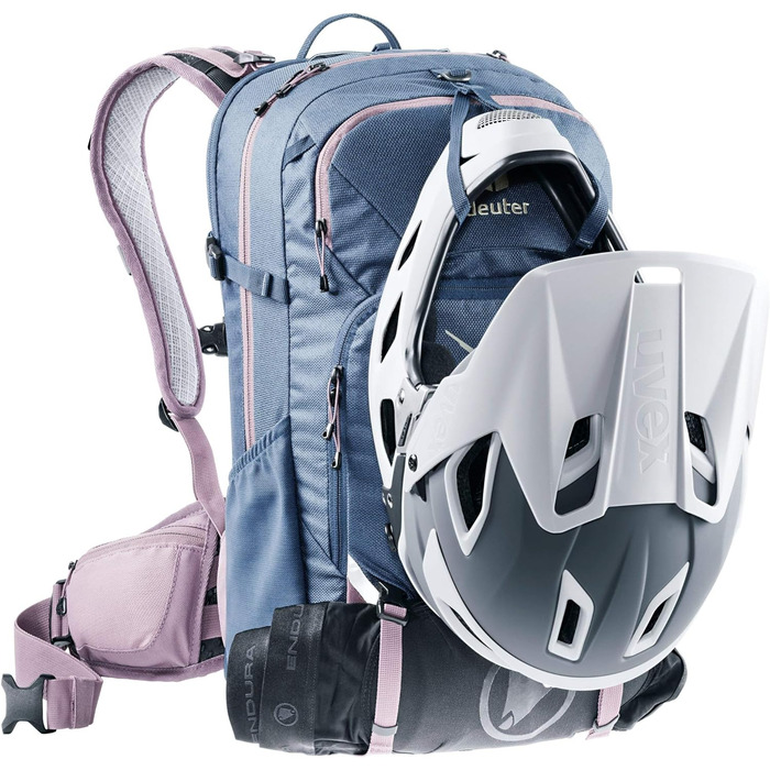 Жіночий велосипедний рюкзак Deuter Attack 18 SL з протектором, 18 л, синьо-фіолетовий