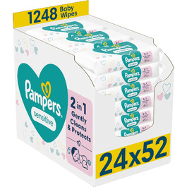 Вологі серветки для дітей Pampers Sensitive, гіпоалергенні, 30 шт.