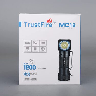 Налобний ліхтар TrustFire MC18 1200 люмен, LED, акумуляторний, водонепроникний, 5 режимів, для бігу, синьо-чорний