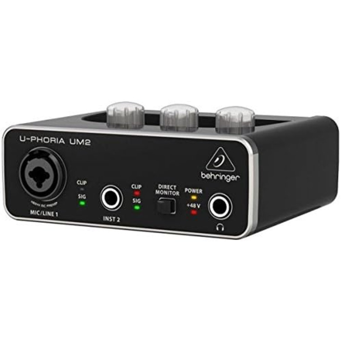 Аудіоінтерфейс Behringer U-PHORIA Studio 2x2, 24-біт/192 кГц, з мікрофонними преампами Midas - Студійний набір