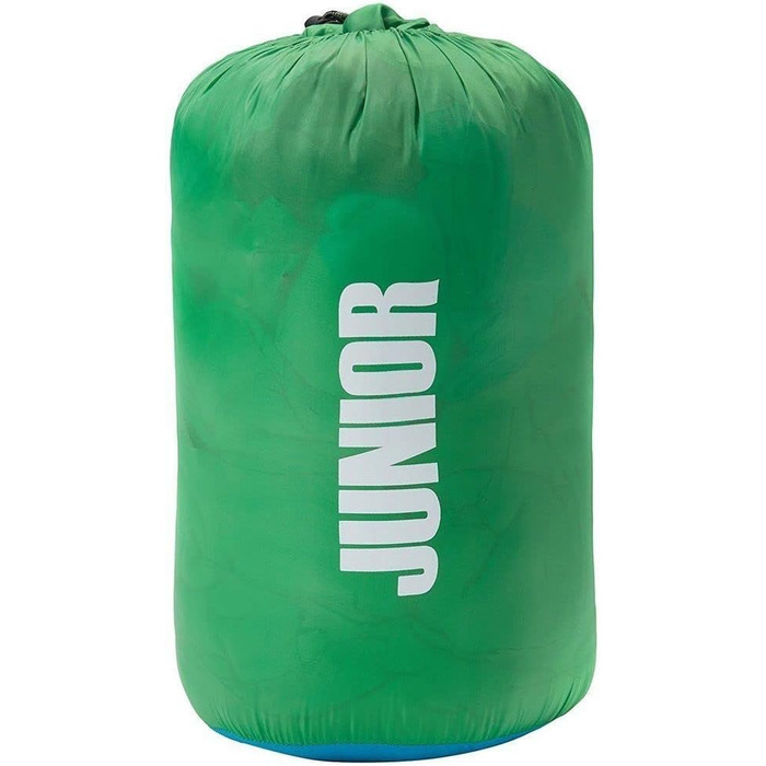 Дитячий спальний мішок EXPLORER JUNIOR 170x70x50 см мумія для кемпінгу, зелено-синій