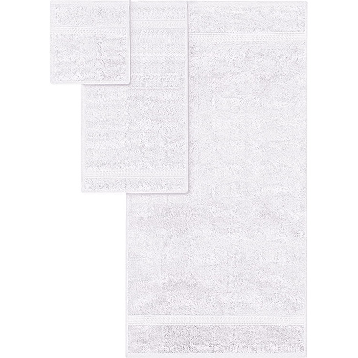 Набір рушників Utopia Towels 8 шт. з бавовни, білі — 2 банних, 2 для рук, 4 для обличчя з петлею
