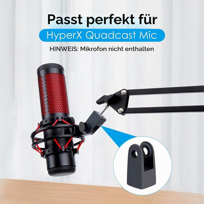 Універсальний пантограф (мікрофонна стійка) YOUSHARES для HyperX QuadCast S/2S, Blue Yeti, Rode PodMic, Razer Seiren — адаптер для стрімінгу, геймінгу та подкастингу, чорний