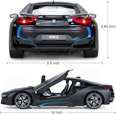 Радіокерований автомобіль Rastar BMW i8 1:14 сріблястий - Модель авто з дистанційним відкриттям дверей