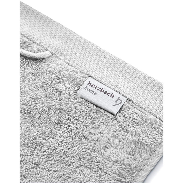 Рушники herzbach home Premium 50x100 см, 4 шт, сріблясто-сірі – м'які, високоякісні, натуральна бавовна, підвищена поглинання