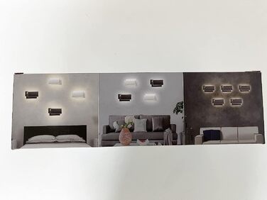 Klighten LED настінні світильники 24W, 2 шт, сучасні, для вітальні, спальні, коридору, теплий білий 3000K, темно-сірі