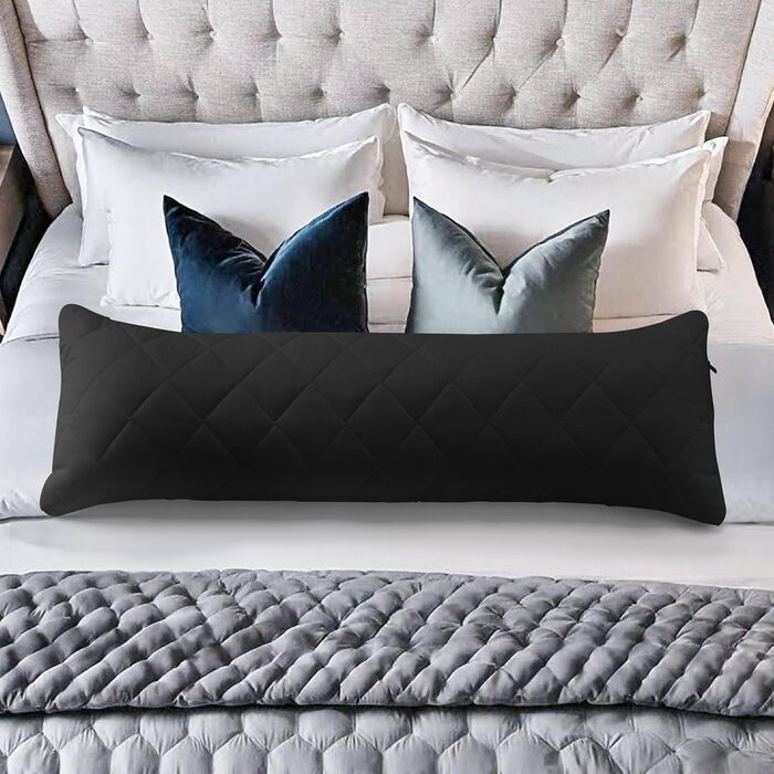 Подушка для вагітних та сну Utopia Bedding, анатомічна подушка для підтримки тіла та сну на боці, м'який поліестер (40x145 см, чорна)