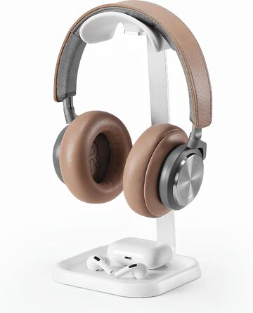 Підставка для навушників з поличкою, важка база, біла, для AirPods Max, Beats, Bose, Sennheiser, Sony, для геймерів