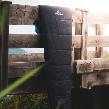 Спальний мішок MOUNTREX мумія 3 сезони, ультралегкий, 1500г, компактний, для кемпінгу та подорожей, синій, лівий замок