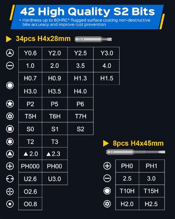 Набір електричних викруток 72-в-1 для точних робіт з акумулятором: для ремонту окулярів, годинників, телефонів, ноутбуків