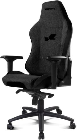 Ігрове крісло DRIFT GAMING DR275NIGHT, чорне, тканина з оксамитовим покриттям, 4D регульовані підлокітники, механізм «жаба», клас 4, обертове