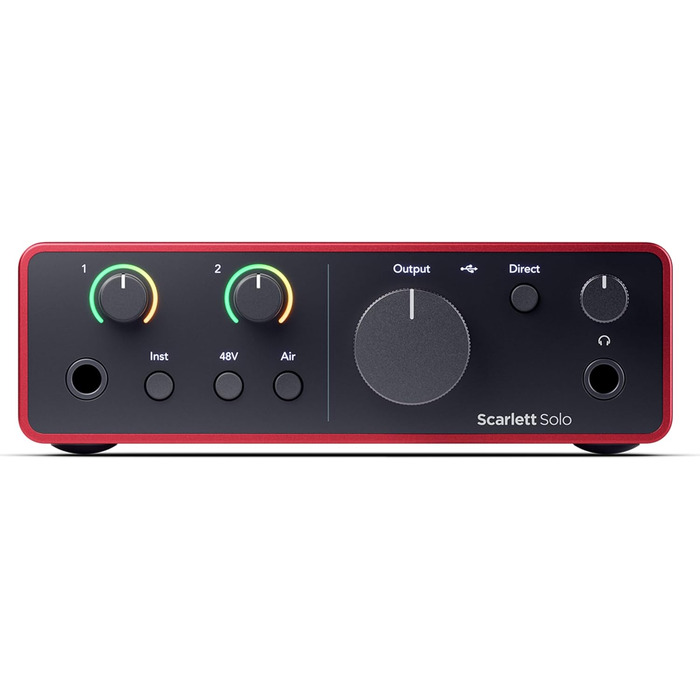 Focusrite Scarlett Solo 4 (4th Gen) USB аудіоінтерфейс для гітаристів, вокалістів та продюсерів - студійна якість звуку + ПО