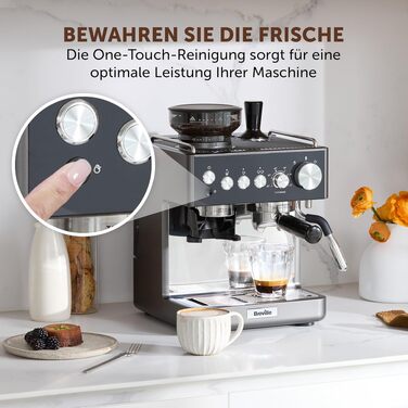 Кавомашина Breville Barista Slimline VCF185X: Еспресо, капучино, лате з вбудованим капучинатором (срібна)