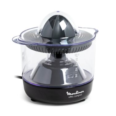 Цитрусовижималка електрична Moulinex Ultra Compact PC120870, 450 мл, чорна - для апельсинів та інших цитрусових