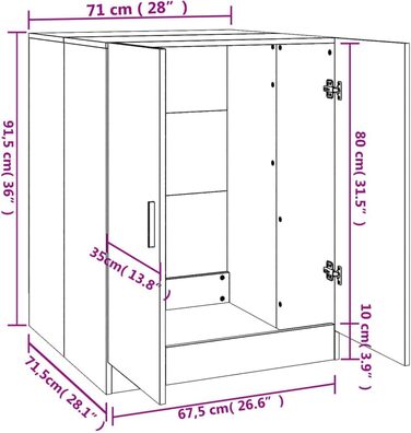 Шафа над пральною машиною Homiuse, біла, 71x71,5x91,5 см, для ванної, міцна, модний дизайн, меблі для пральні
