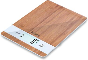 Кухонні ваги TERRAILLON Bamboo з USB-зарядкою, функція Tara, перетворення об'єму, 5 кг, бамбук
