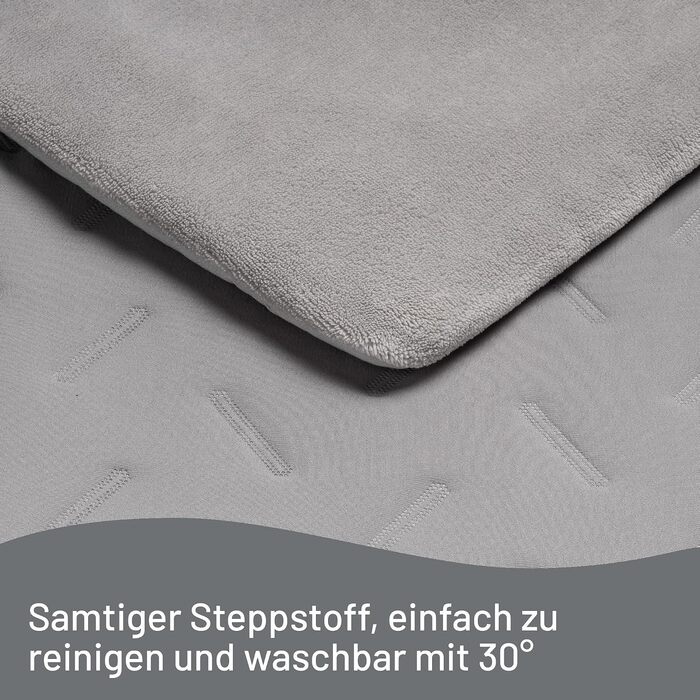 Електрична грілка-ковдра Imetec Adapto Tartan Grey, 160x120 см, м'який мікроплюш, 6 режимів температури, з функцією прання, сіра