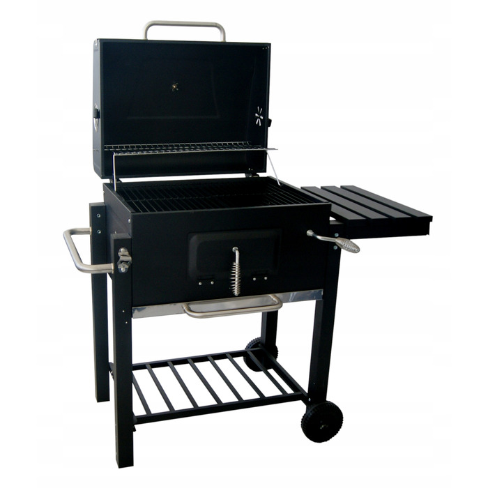 Великий вугільний гриль для саду з кришкою, решітка 57 x 43 см, BBQ для вугілля та брикетів