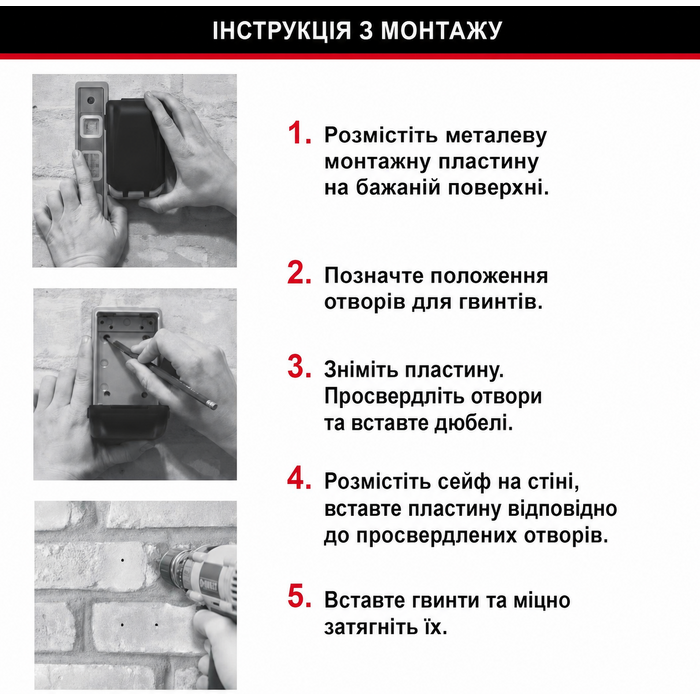 Сейф для ключів Master Lock з підсвічуванням кодових коліс, настінний вуличний ключ-бокс (12.6 x 7.2 x 5.2 см)