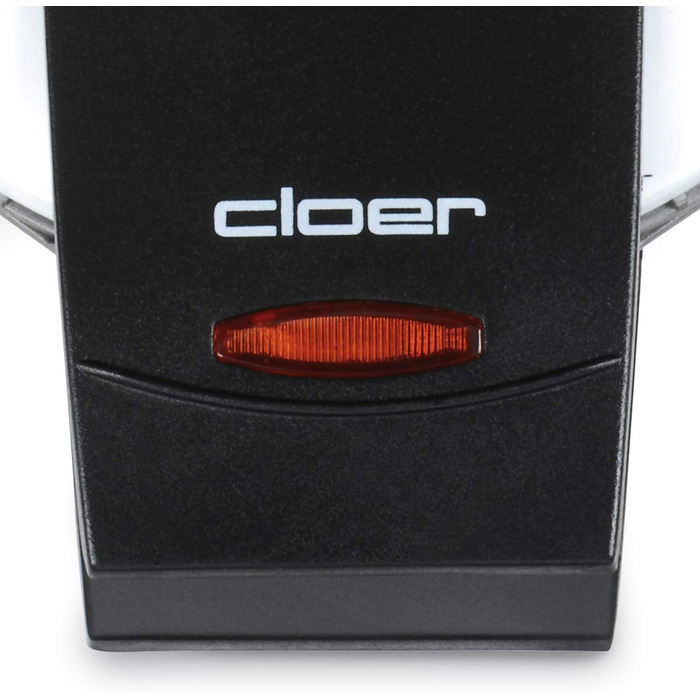 Електрична вафельниця Cloer 261 для тонких хрустких вафель, 800 Вт, 14,5 см, антипригарне покриття, регулювання ступеня підсмажування, біла, метал