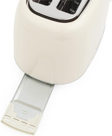 Тостер Salter Retro Creme на 2 тости - 7 режимів підсмажування, розморожування, підігрів, зупинка, підйом тостів, знімний піддон для крихт, автоматичне центрування, тримач для булочок, захист від застрягання, 930 Вт
