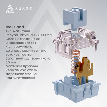 Ігрова магнітна клавіатура Ajazz AK680 V2 Ice Island Magnetic Switch (AK680-V2-I-GB)