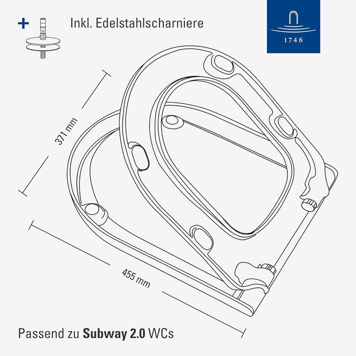 Сидіння для унітазу Villeroy & Boch Subway D-подібне, Alpin білий, з мікроліфтом (SoftClose) та швидким зняттям (Quick Release), Duroplast, 9M55S101