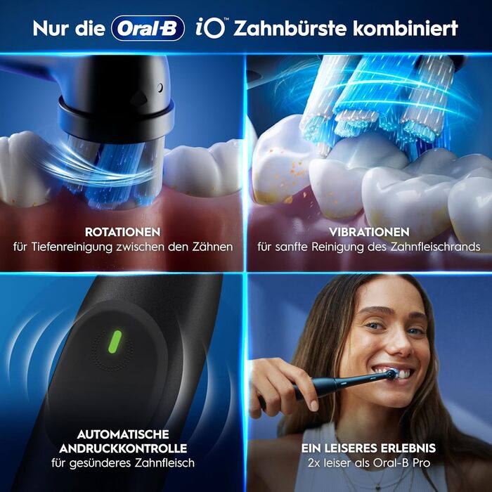 Електрична зубна щітка Oral-B iO Series 2, набір з 2 шт, Night Black та Forest Green