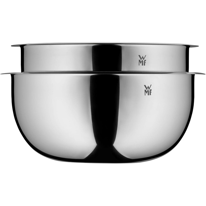Набір кухонних мисок WMF Function Bowls, 2 шт., діаметр 22 та 24 см, Cromargan нержавіюча сталь, багатофункціональний (для замішування, салатів, подачі), складений, набір мисок