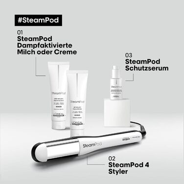 L'Oréal Professionnel SteamPod 4 професійний паровий стайлер для волосся з паровою технологією, для всіх типів волосся, вирівнює та створює локони