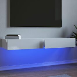 Комплект із 2 ТВ-тумб vidaXL з LED-підсвіткою, навісні, бетонно-сірі, 60x35x15,5 см, місткі меблі для телевізора