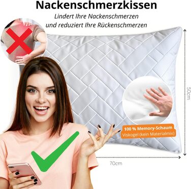 Ортопедична подушка для шиї з Memory Foam 40x60 см: підтримка, зняття болю, комфортний сон. Гарантія якості!