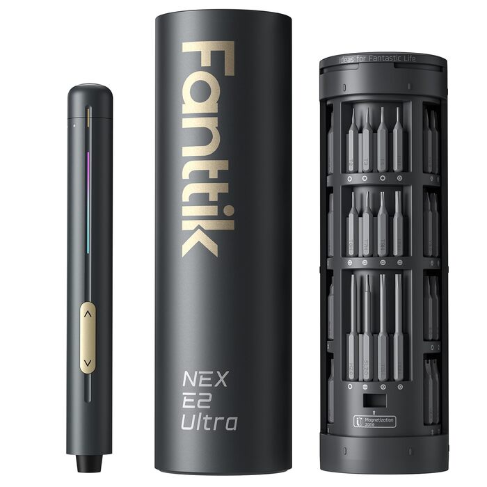 Набір мініатюрних викруток Fanttik E2 Ultra 50-в-1, електричний, 3.7V, 0.6Нм, для ремонту iPhone, ноутбуків, окулярів, годинників (сірий)
