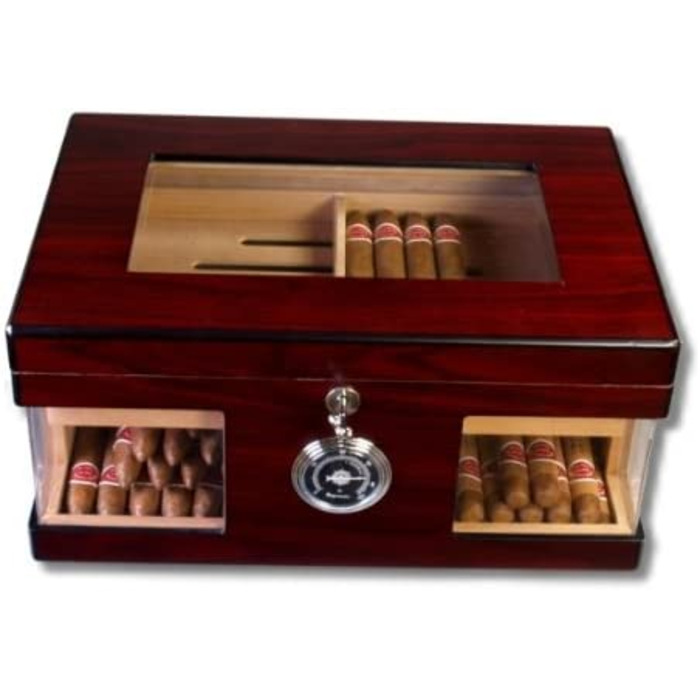 Дерев'яний хумідор Wood Wonderful V-1320 з кришталевим склом для зберігання сигар