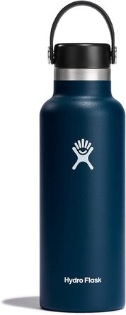 Термобутилка HYDRO FLASK 532 мл з нержавіючої сталі, вакуумна, спортивна, з герметичною кришкою та ручкою, індиго, підходить для посудомийної машини