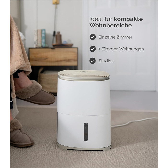 Meaco MeacoDry Arete® Two 25L: Повітряний осушувач та очищувач з HEPA-фільтром H13, Wi-Fi, інтелектуальні режими (Pebble Grey)