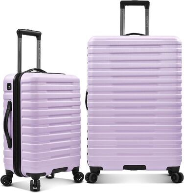 Жорсткий валіза U.S. Traveler Boren 22'' з полікарбонату, 8 подвійних коліс, алюмінієва ручка, з USB-портом, лаванда, ручна поклажа
