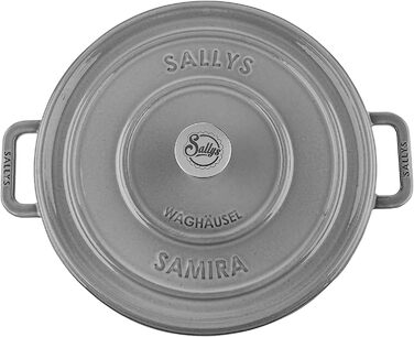 Чавунний каструля Sallys 'Samira' Deluxe 2,2 л, універсальна, для всіх плит і духовки до 250°C, сірий