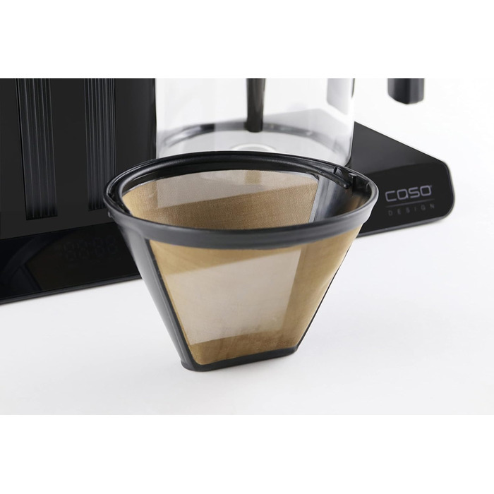 Кавоварка CASO Aroma Sense, дизайнерська, ідеальна температура заварювання 92-96°C, повне розкриття аромату завдяки аромапаличці, з титанованим сталевим постійним фільтром