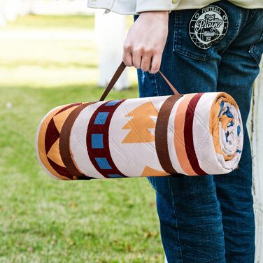 Пляжний килимок LARUTAN Boho 200x200 см, пікнікова ковдра з піску, портативна та вологостійка підстилка для кемпінгу, BBQ та подорожей (Бежевий)