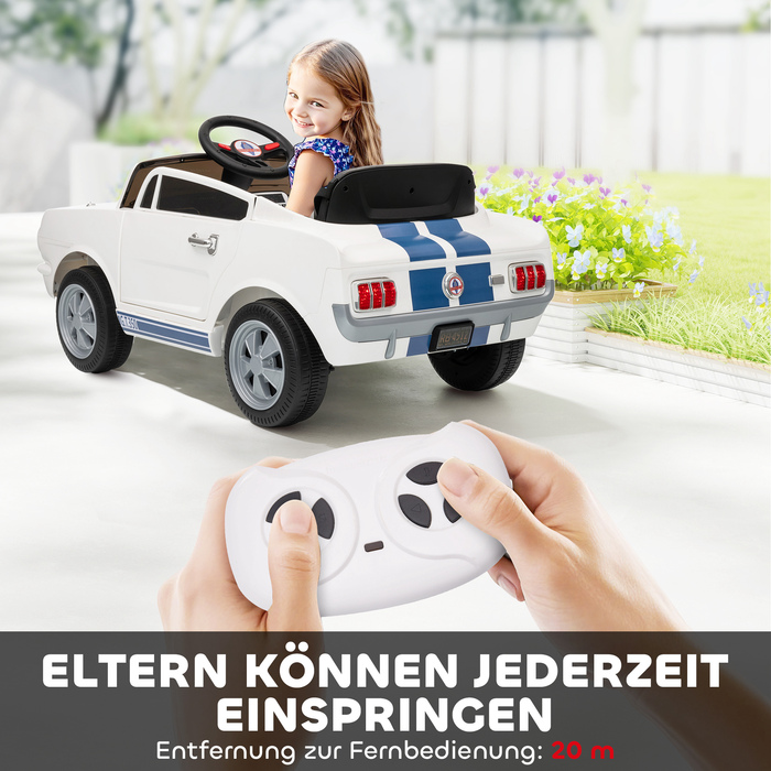 Електромобіль Kinder 12V з пультом дистанційного керування 2,4 ГГц, 2 мотори, звуковий сигнал, LED-підсвічування, музика, колір білий