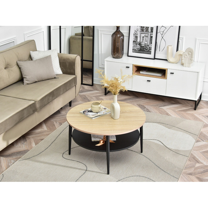 Журнальний стіл Mebel-Partner круглий, 80 x 80 x 45 см, чорний