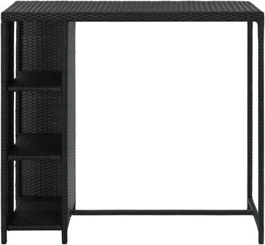 Барний стіл із полицею vidaXL, кухонний стіл-трансформер, чорний, 120x60x110 см, поліратан