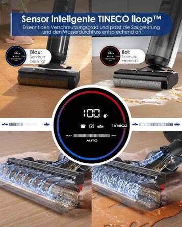 Tineco Floor One S5: Розумний акумуляторний пилосос 2-в-1 для вологого та сухого прибирання з технологією iLoop, для твердих підлог та шерсті тварин
