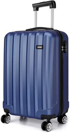 KONO Легкий ручний багаж, 55 x 35 x 20 см, з жорстким корпусом, ABS, 4 колеса, Navy Blue