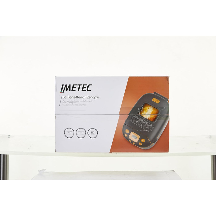 Хлібопічка Imetec La Panetteria +Zeroglu для хліба, чіабати, булочок і кексів з натурального та безглютенового борошна, 20 програм, 2 лопатки, контроль температури, з рецептурником