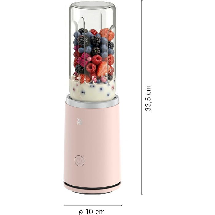 Блендер портативний WMF Mix & Go Touch Smoothie Maker 500 Вт, пляшка для смузі, нержавіюча сталь, рожевий (Pearl Blush)